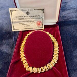 Jacqueline Kennedy Gold and Crystals statement Necklace, Camrose and Kross